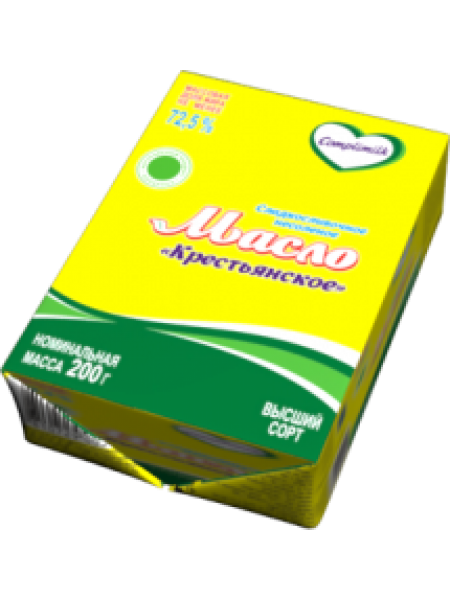 Масло сливоч. Крестьянское 72,5% 200г*85 Копыльский ф-л Слуцкого СК Масло сливоч. Крестьянское 72,5% 200г*85 Копыльский ф-л Слуцкого СК